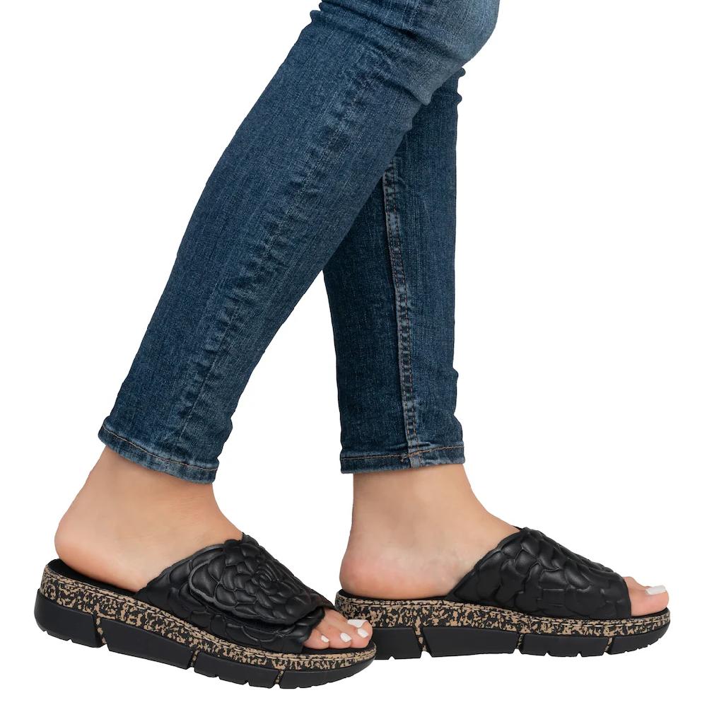 Rieker Pantolette Sommerschuh Klettschuh Hausschuh Plateau Mit Klettverschluss