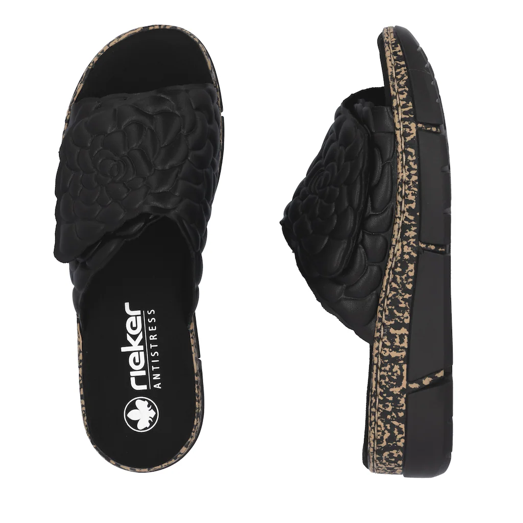 Rieker Pantolette Sommerschuh Klettschuh Hausschuh Plateau Mit Klettverschluss