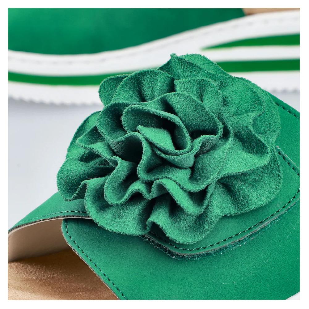 Rieker Pantolette Sommerschuh Poolslide Strandschuh Keilabsatz Mit Klettverschluss