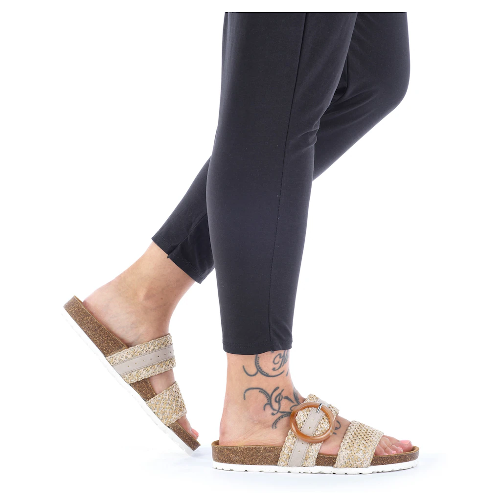 Rieker Pantolette Sommerschuh Schlappen Hausschuh Mit Dekorativer Zierschnalle