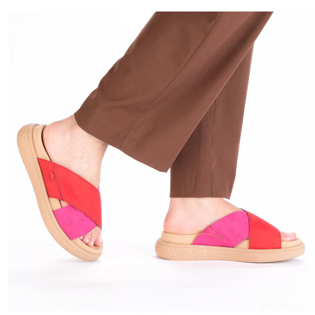 Rieker Pantolette Sommerschuh Strandschuh Hausschuh Schlappen Mit Bequemem Fußbett