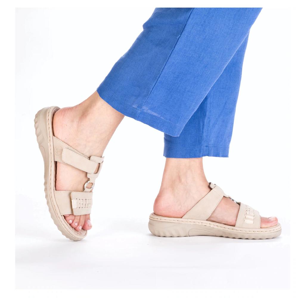 Rieker Pantolette Sommerschuh Strandschuh Mit Regulierbaren Klettverschlüssen