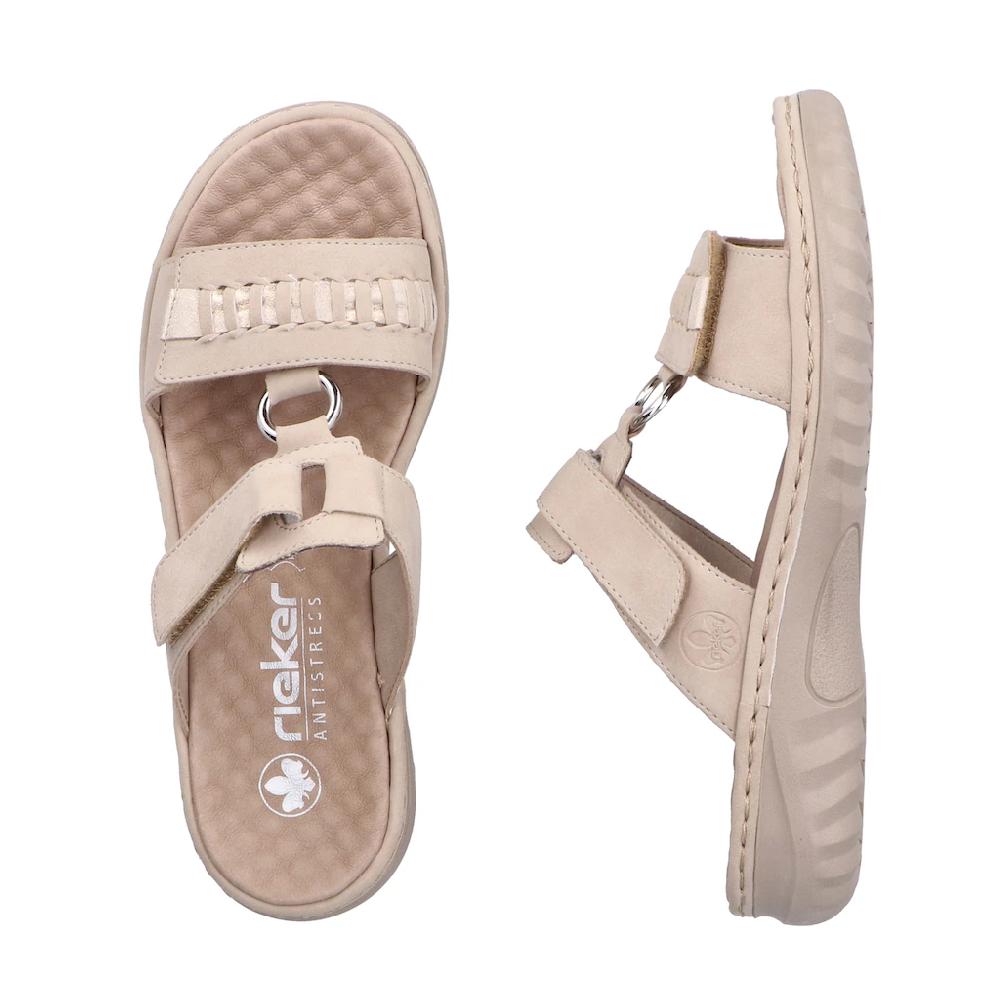 Rieker Pantolette Sommerschuh Strandschuh Mit Regulierbaren Klettverschlüssen