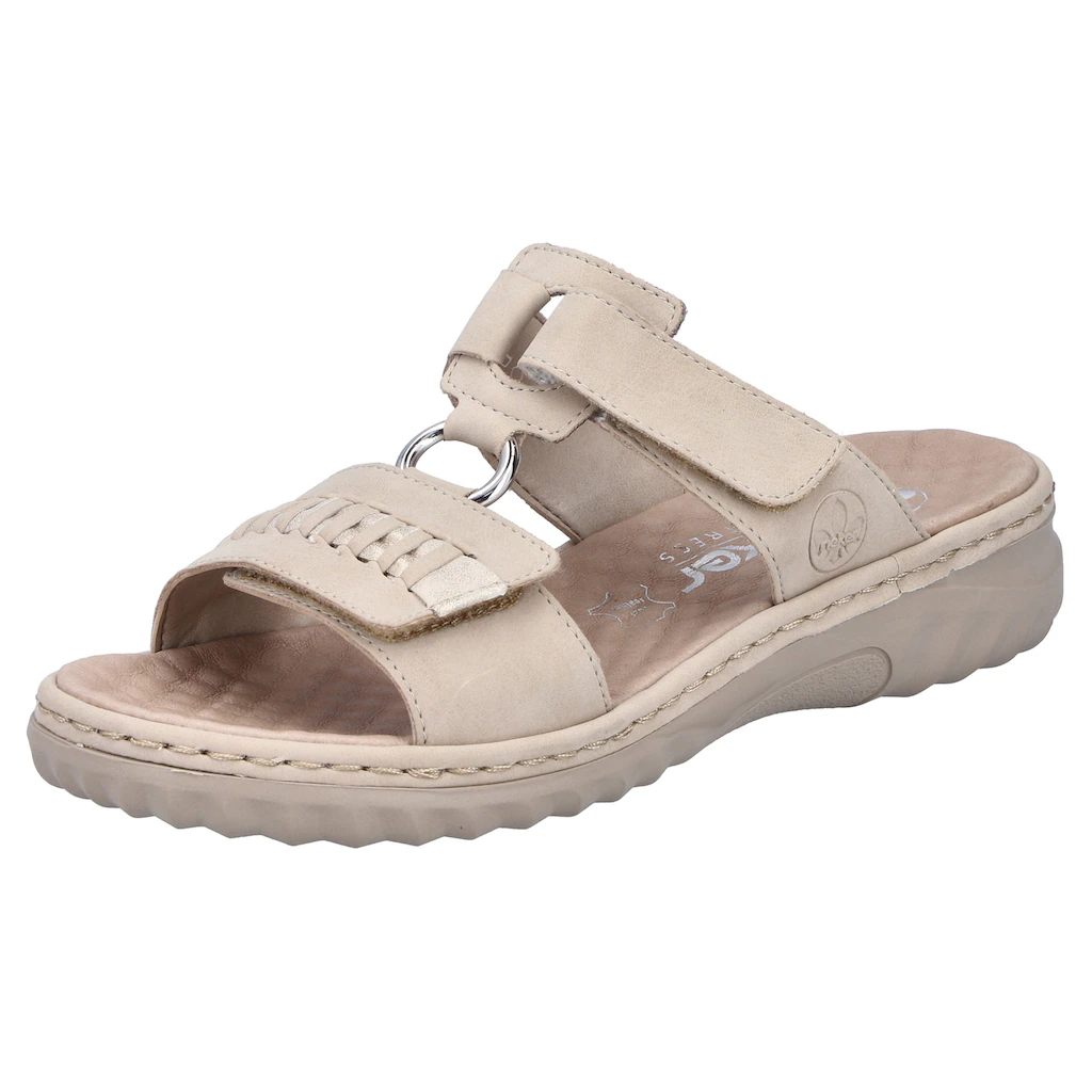 Rieker Pantolette Sommerschuh Strandschuh mit regulierbaren Klettverschlüssen