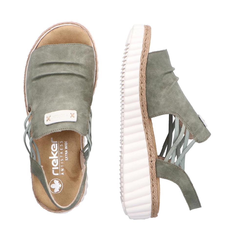 Rieker Plateausandale Keilsandalette Sommerschuh Mit Juterahmen An Der Laufsohle