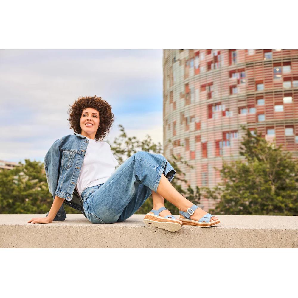 Rieker Plateausandale Sandalette Sommerschuh Keilsandale Mit Praktischen Klettverschlüssen