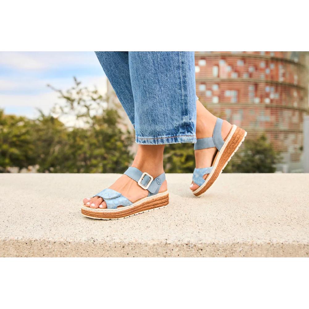 Rieker Plateausandale Sandalette Sommerschuh Keilsandale Mit Praktischen Klettverschlüssen