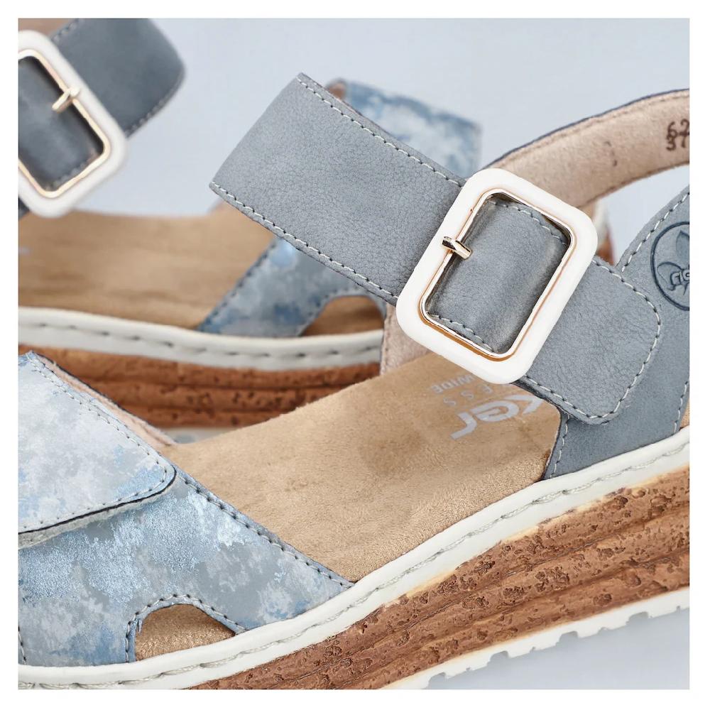 Rieker Plateausandale Sandalette Sommerschuh Keilsandale Mit Praktischen Klettverschlüssen