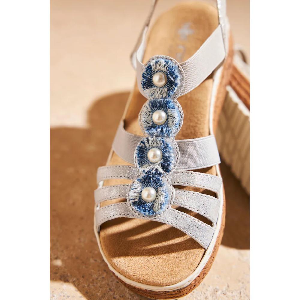 Rieker Plateausandale Sandalette Sommerschuh Schlupfschuh Mit Seitlichen Gummizügen