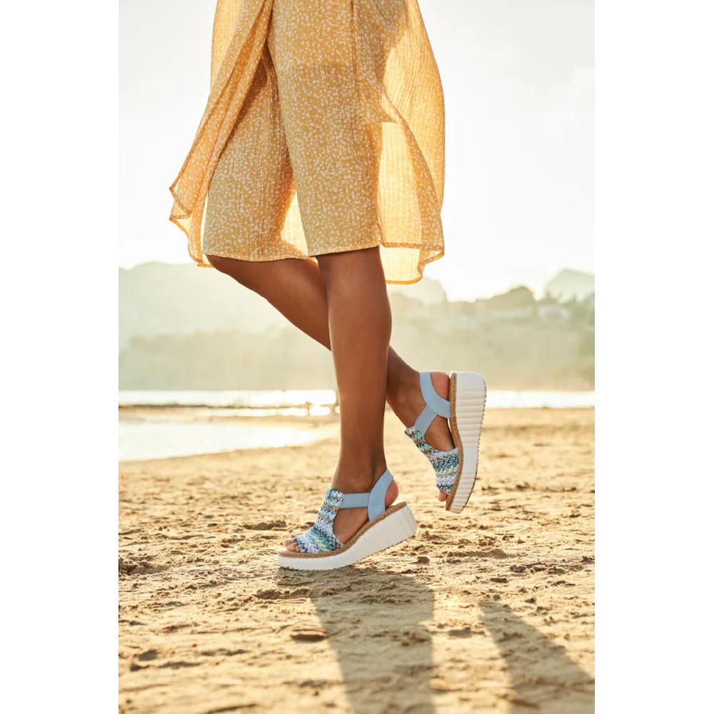 Rieker Plateausandaletten Sommerschuh Sandale Plateauabsatz Mit Gummizug Online Kaufen