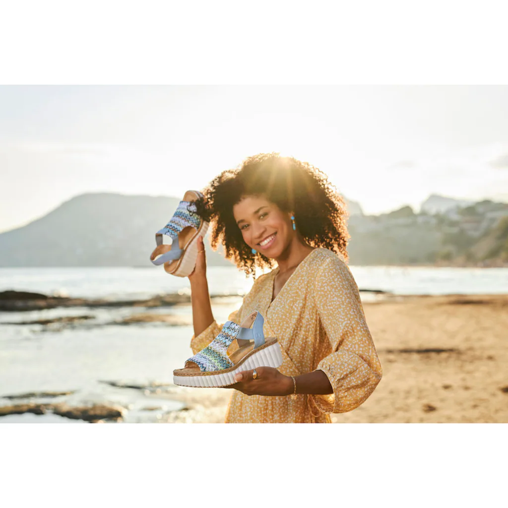 Rieker Plateausandaletten Sommerschuh Sandale Plateauabsatz Mit Gummizug Online Kaufen