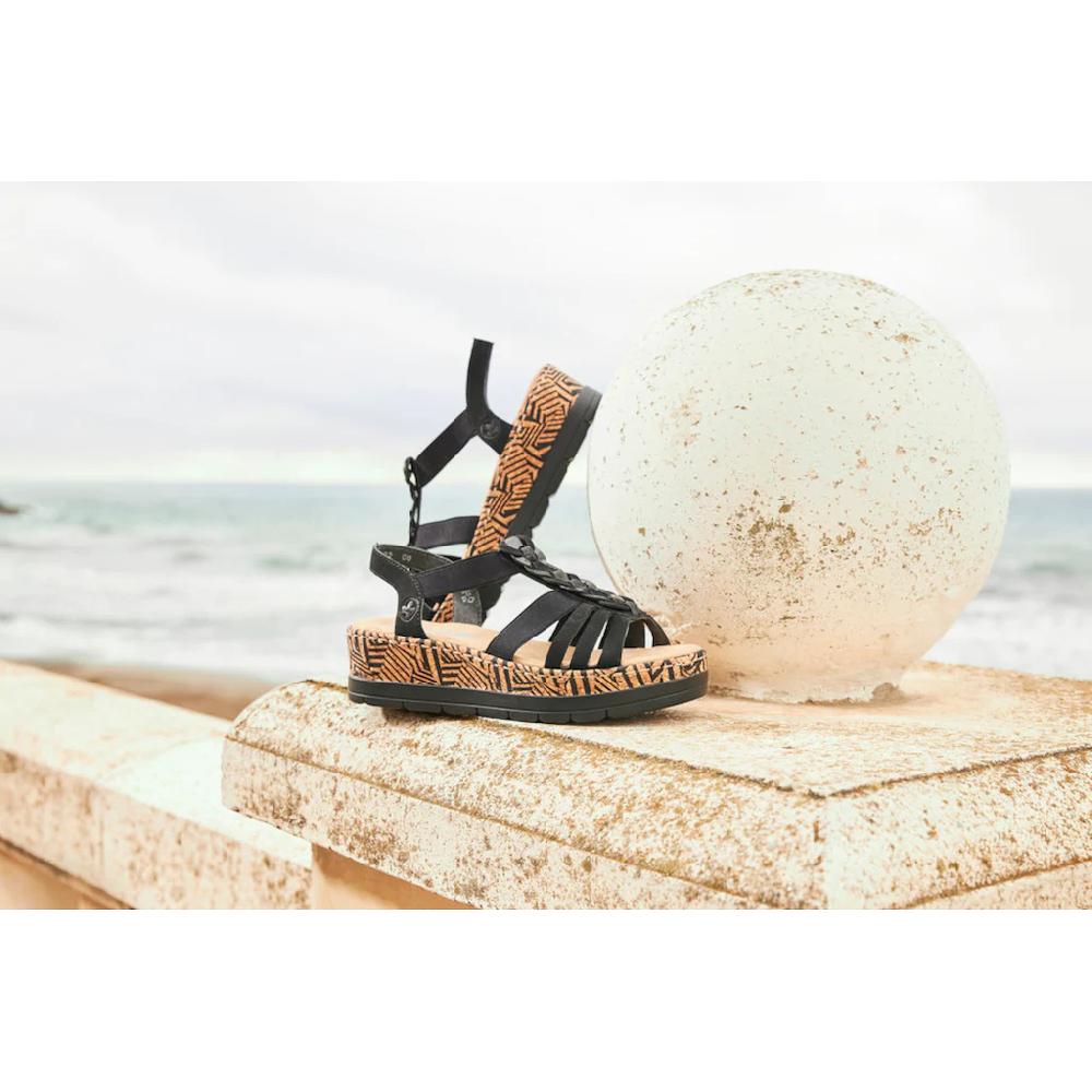 Rieker Plateausandaletten Sommerschuh Urlaubschuh Sandalette Mit Dekorativem Schmuckelement