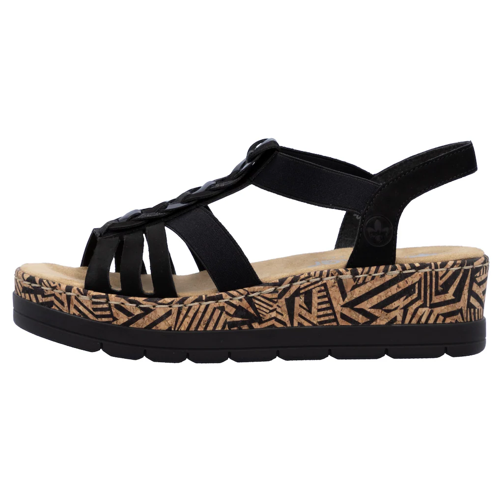 Rieker Plateausandaletten Sommerschuh Urlaubschuh Sandalette Mit Dekorativem Schmuckelement