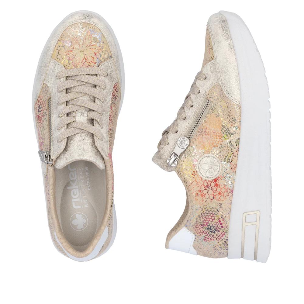 Rieker Plateausneaker Freizeitschuh Schnürschuh Halbschuh Mit Dezentem Goldschimmer ▷ Für