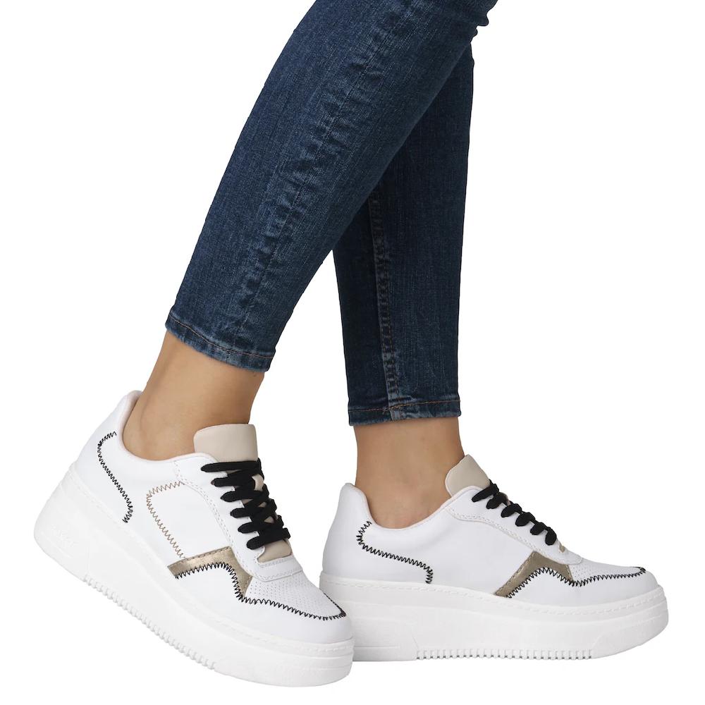 Rieker Plateausneaker Keilsneaker Schnürschuh Halbschuh Mit Modischen Kontrastdetails Online Kaufen