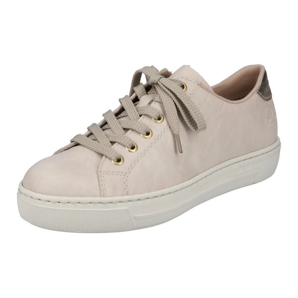 Rieker Plateausneaker Metallic-Einsatz an der Ferse Freizeitschuh Halbschuh Schnürschuh ▷ für
