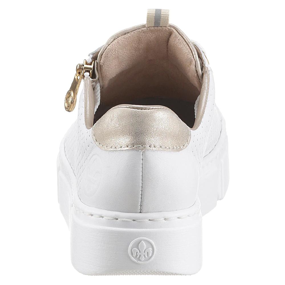 Rieker Plateausneaker Mit Goldfarbenen Details Freizeitschuh Halbschuh Schnürschuh Online Bestellen