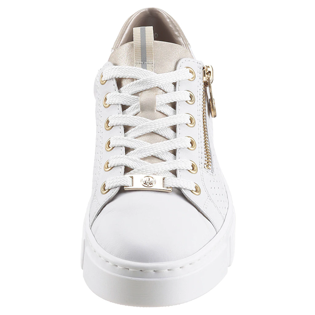 Rieker Plateausneaker Mit Goldfarbenen Details Freizeitschuh Halbschuh Schnürschuh Online Bestellen