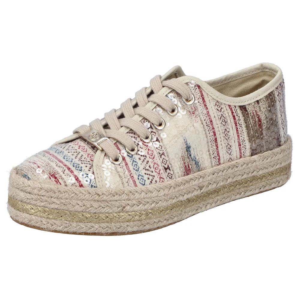 Rieker Plateausneaker mit jutebezogener Plateausohle Freizeitschuh Halbschuh Schnürschuh online bestellen