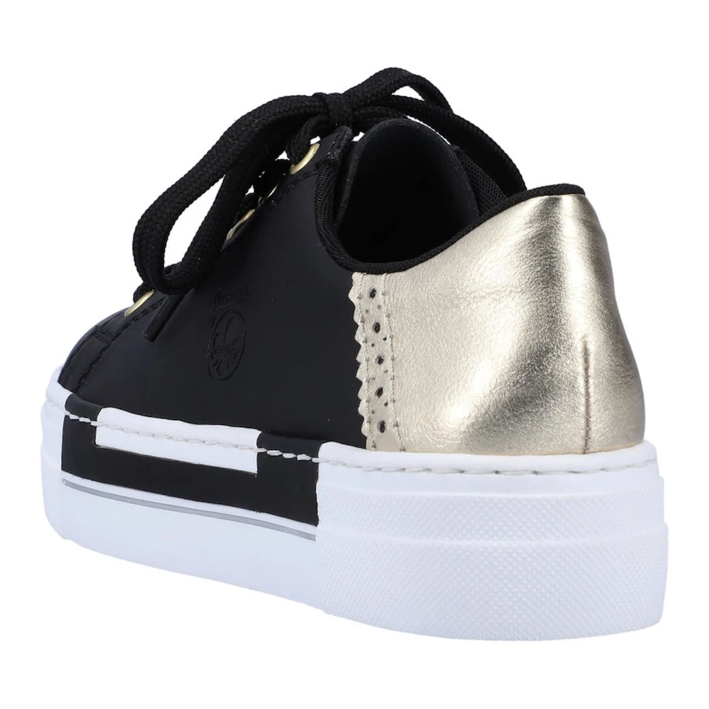 Rieker Plateausneaker Mit Metallic-Fersenkappe Freizeitschuh Halbschuh Schnürschuh Auf Rechnung Online Bestellen