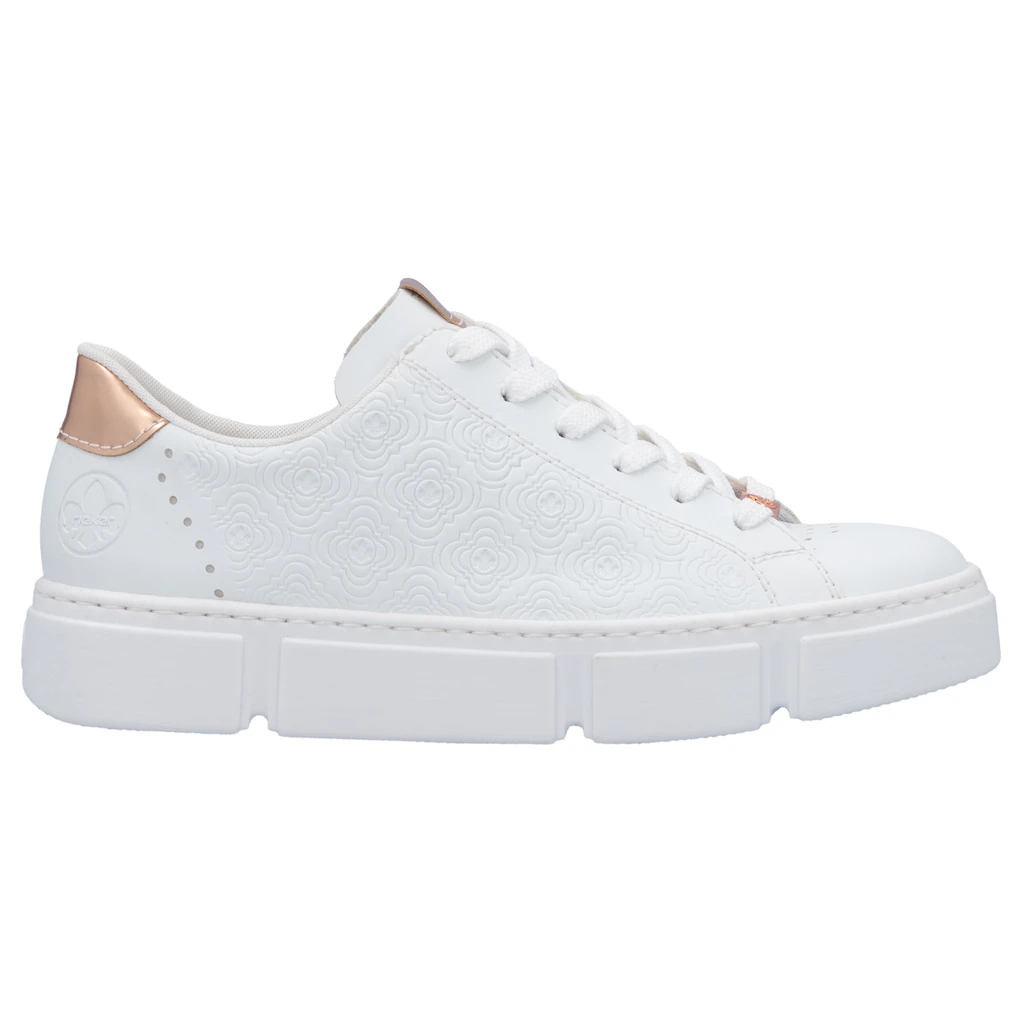 Rieker Plateausneaker mit metallicfarbenen Akzenten Freizeitschuh Halbschuh Schnürschuh