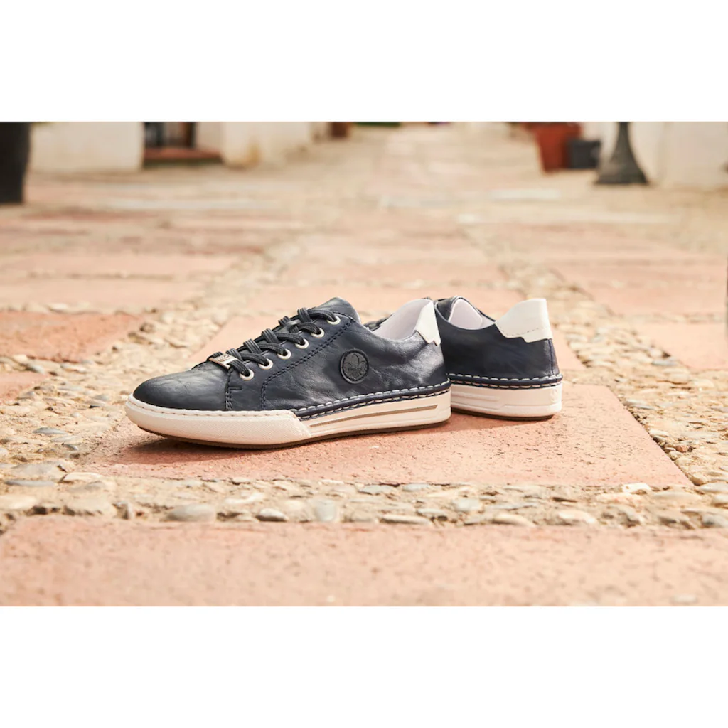 Rieker Plateausneaker Schnürschuh Halbschuh Freizeitschuh Mit Weißer Rahmennaht ▷ Für