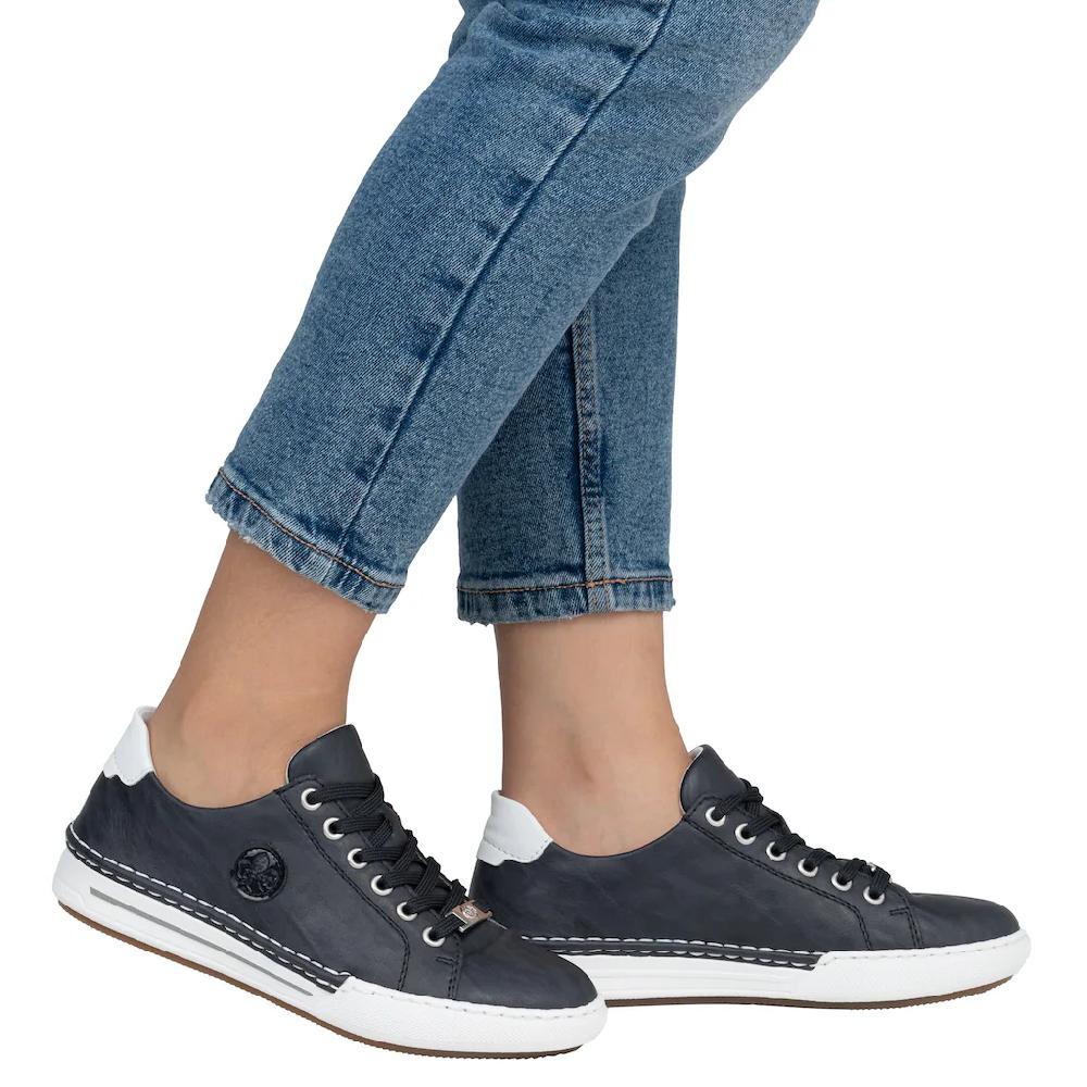 Rieker Plateausneaker Schnürschuh Halbschuh Freizeitschuh Mit Weißer Rahmennaht ▷ Für