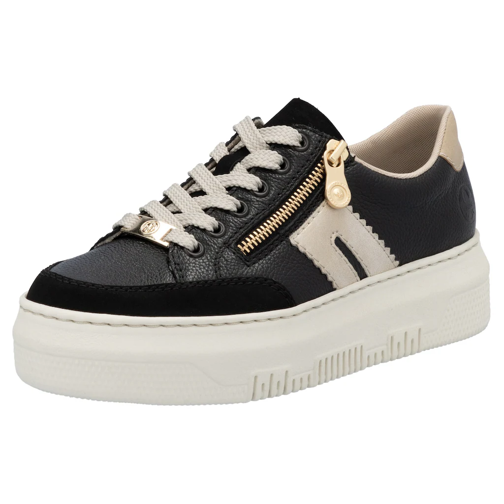 Rieker Plateausneaker Schnürschuh Halbschuh Freizeitschuh mit seitlichem Reißverschluss ▷ für