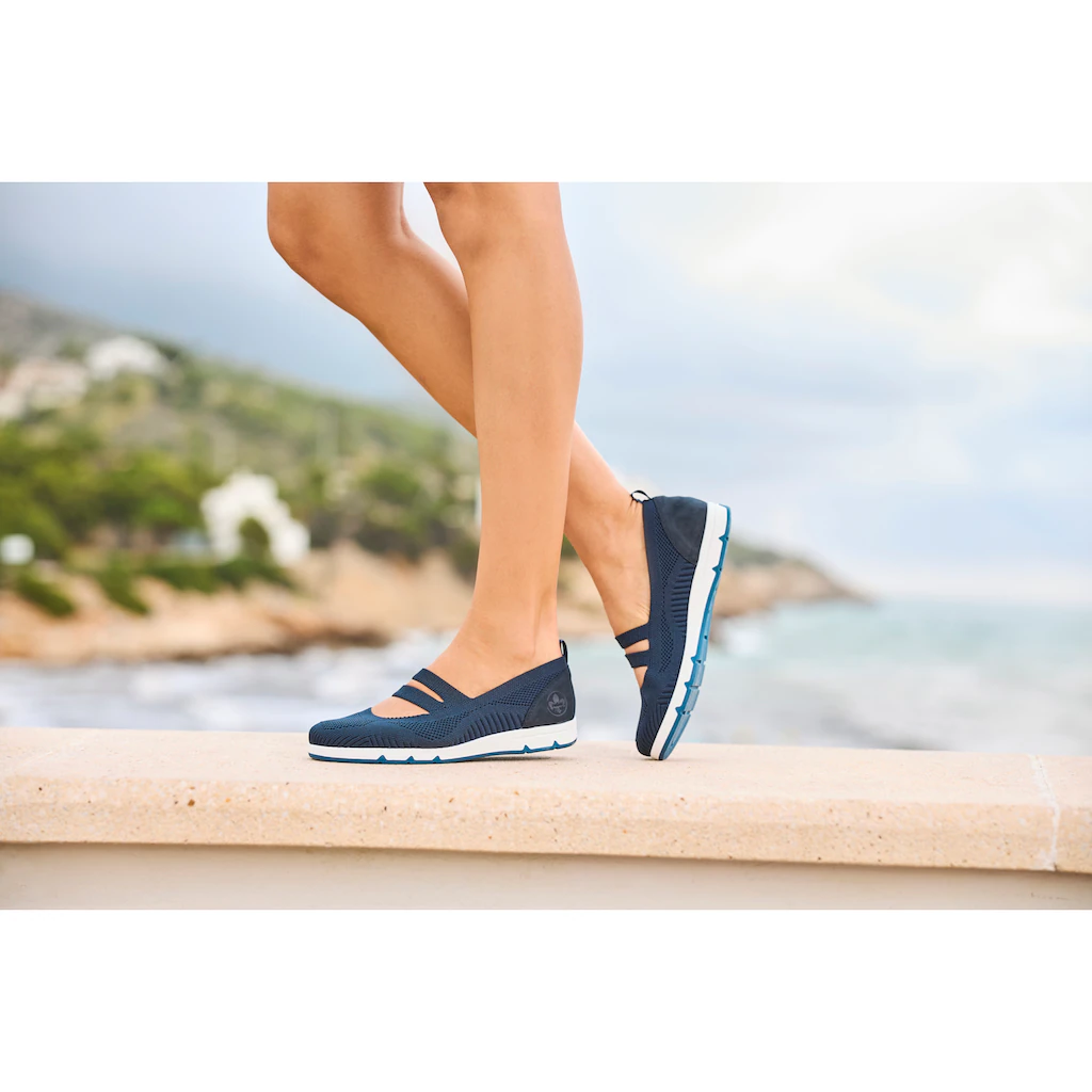 Rieker Riemchenballerina Schlupfschuh Halbschuh Slip-on Sneaker Mit Gummizug