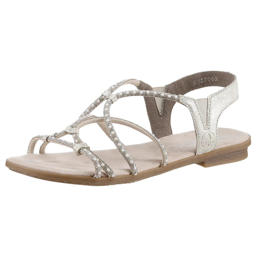 Rieker Riemchensandale Sommerschuh Sandalette Blockabsatz mit Gummizügen für guten Sitz kaufen