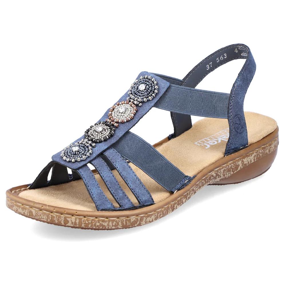 Rieker Riemchensandale Sommerschuh Sandalette Keilabsatz mit Zierperlen besetzt bestellen
