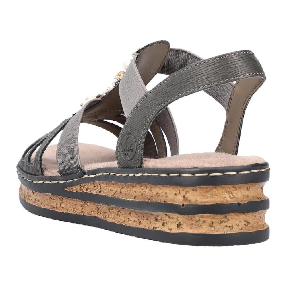 Rieker Riemchensandale Sommerschuh Sandalette Keilabsatz Mit Schmucksteinen Besetzt ▷ Für