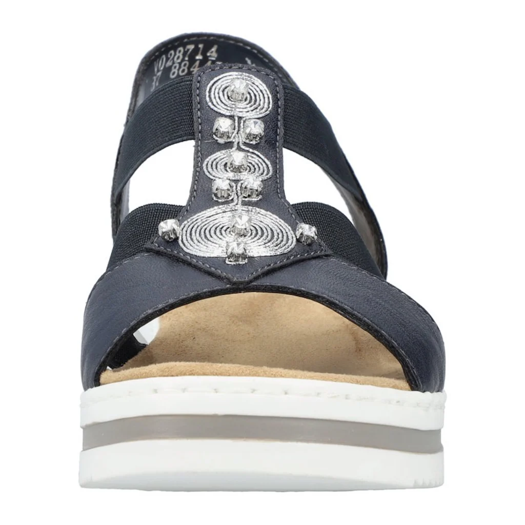 Rieker Riemchensandale Sommerschuh Sandalette Keilabsatz Mit Gestreifter Sohle Bestellen