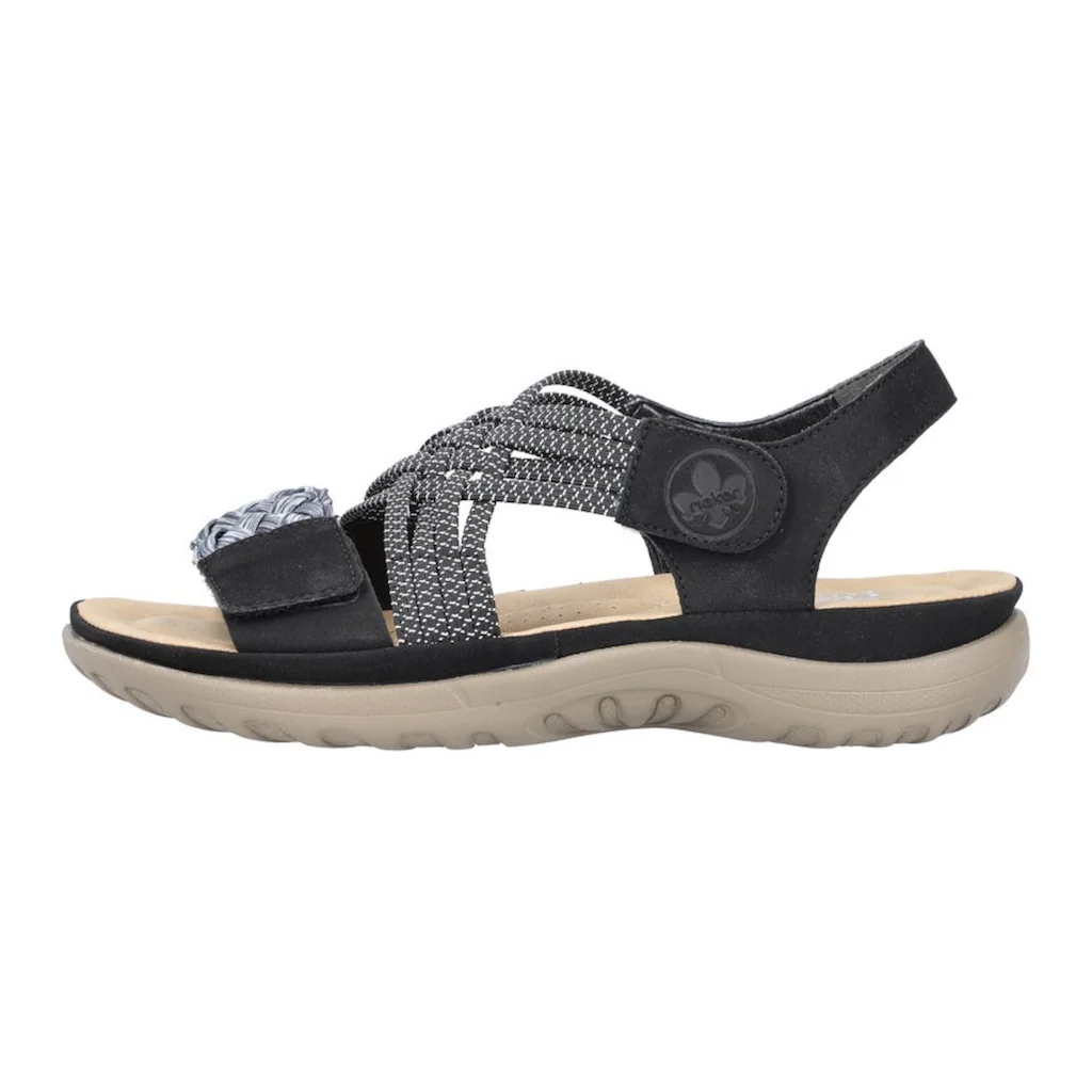 Rieker Riemchensandale Sommerschuh Sandalette Keilabsatz Mit Geflochtener Bandage ▷ Für