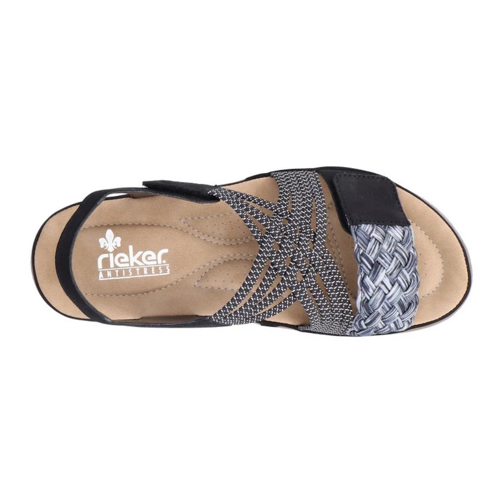 Rieker Riemchensandale Sommerschuh Sandalette Keilabsatz Mit Geflochtener Bandage ▷ Für