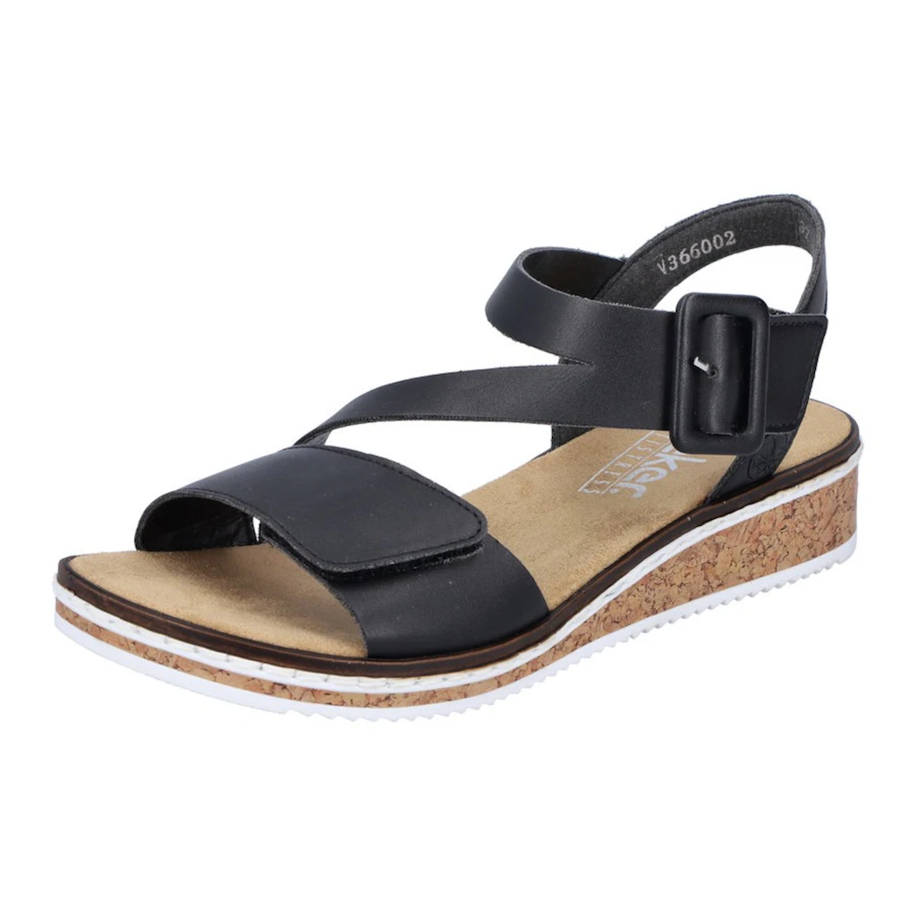 Rieker Riemchensandale Sommerschuh Sandalette Keilabsatz mit asymmetrischem Riemchen online bestellen