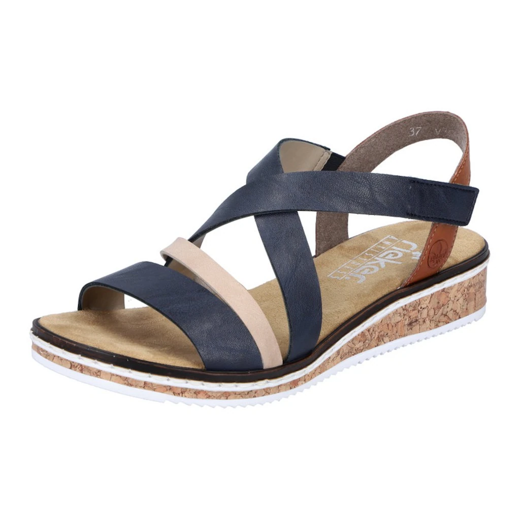 Rieker Riemchensandale Sommerschuh Sandalette Keilabsatz mit Klettriemchen kaufen