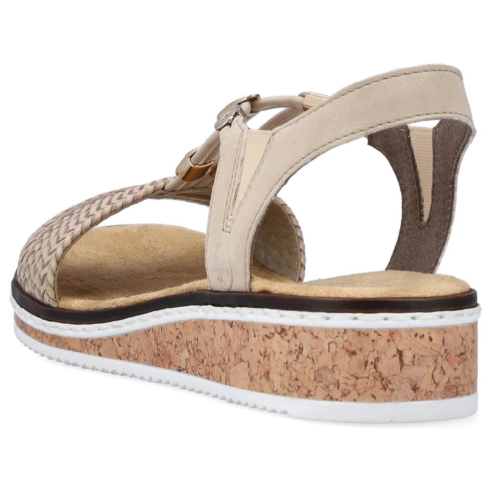 Rieker Sandale Sommerschuh Sandalette Keilabsatz In Geflochtenem Look Online Kaufen