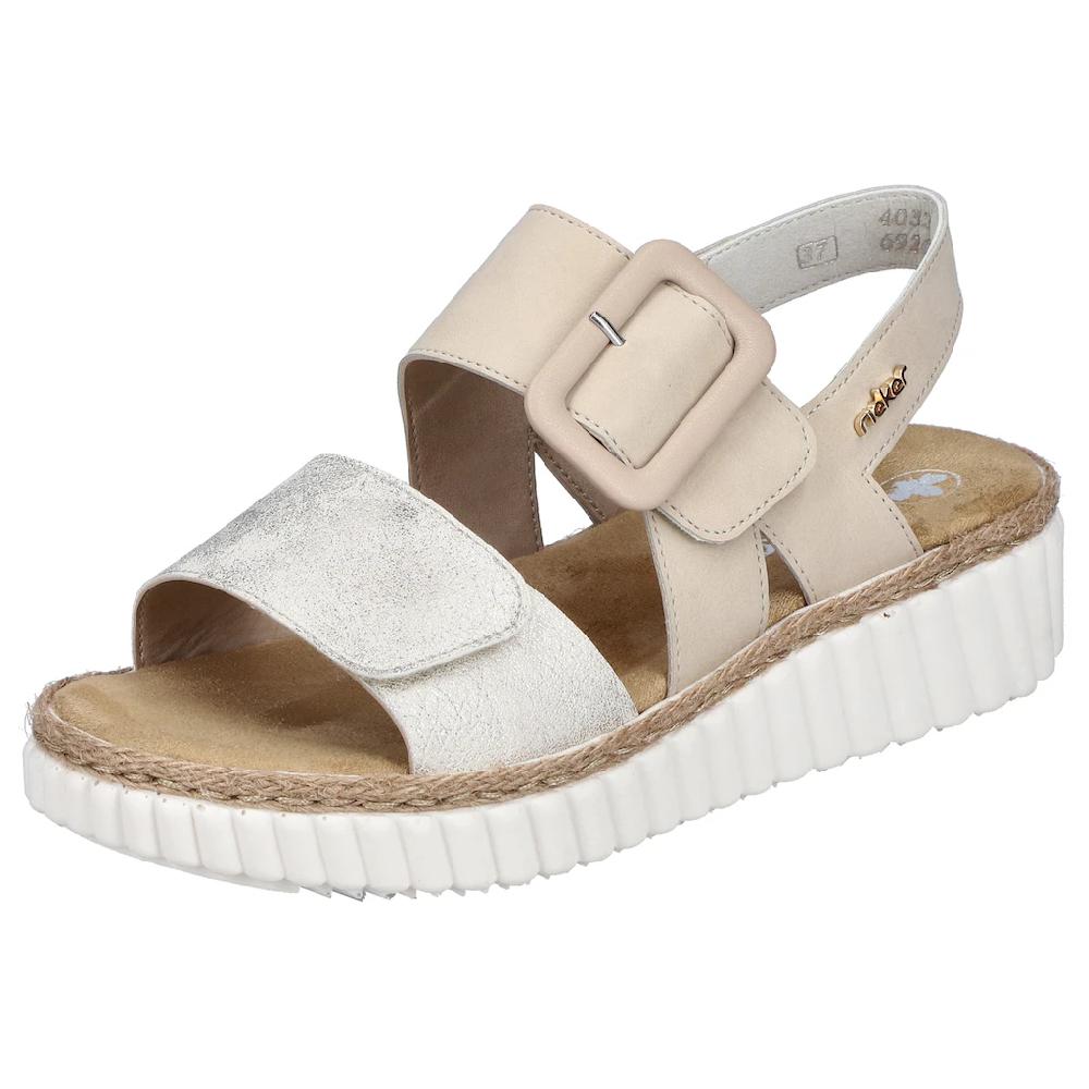 Rieker Sandale Sommerschuh Sandalette Keilabsatz mit zwei Klettverschlüssen bestellen