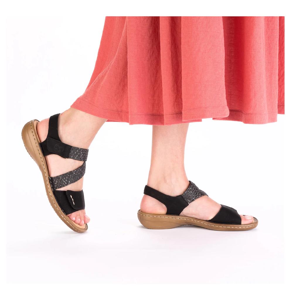 Rieker Sandale Sommerschuh Sandalette Urlaubschuh Mit Klettverschlüsse