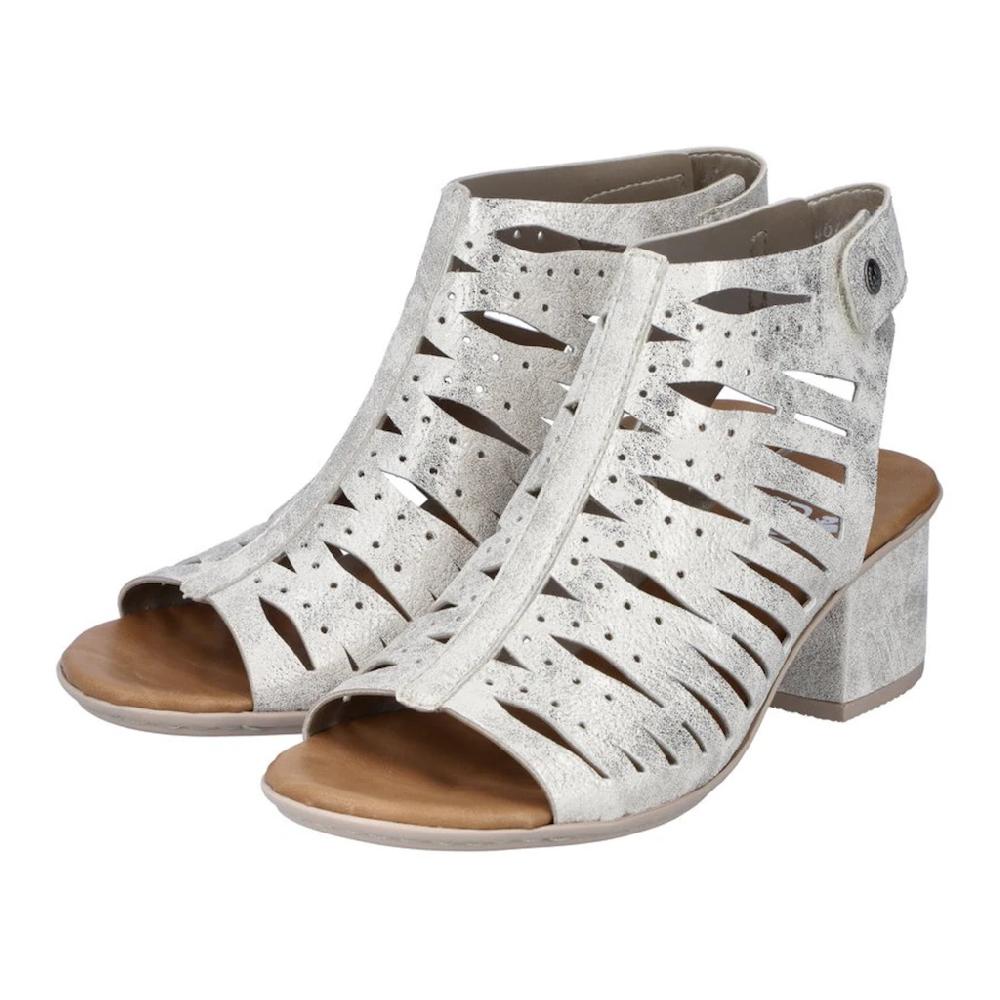 Rieker Sandalette Sommerschuh Sandale Blockabsatz im Metallic-Look online kaufen