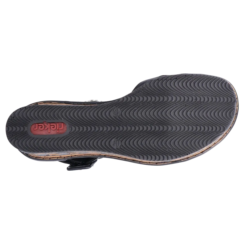 Rieker Sandalette Sommerschuh Sandale Keilabsatz Mit Laufsohle In Kork-Optik Online Bestellen