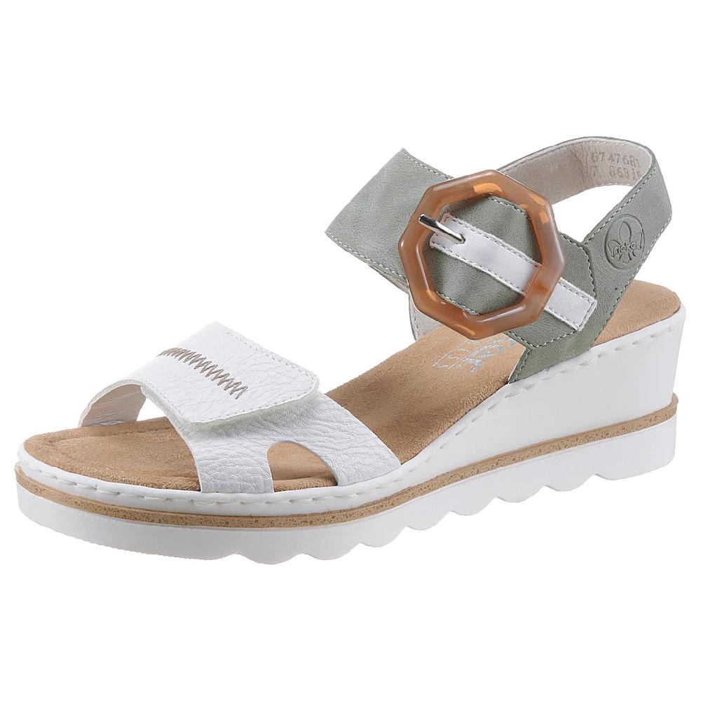 Rieker Sandalette Sommerschuh Sandale Keilabsatz mit auffälliger Schmuckspange online bestellen