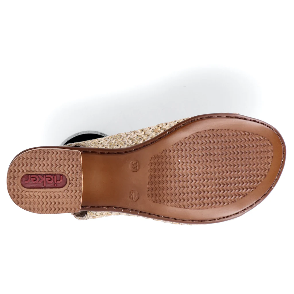 Rieker Sandalette Sommerschuh Sandalette Blockabsatz In Modischer Flecht-Optik Kaufen