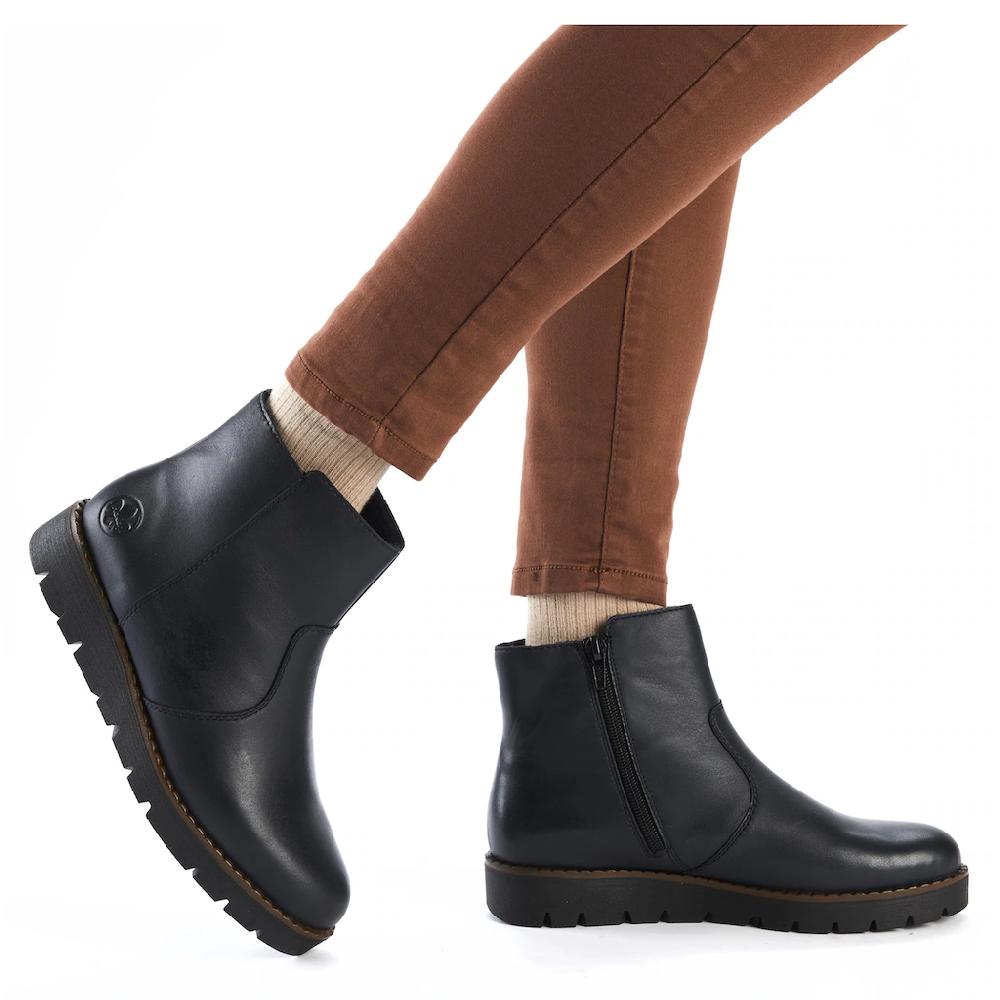 Rieker Schlupfboots Stiefelette Casual-Boots Basic-Boots Mit Innenreißverschluss ▷ Für