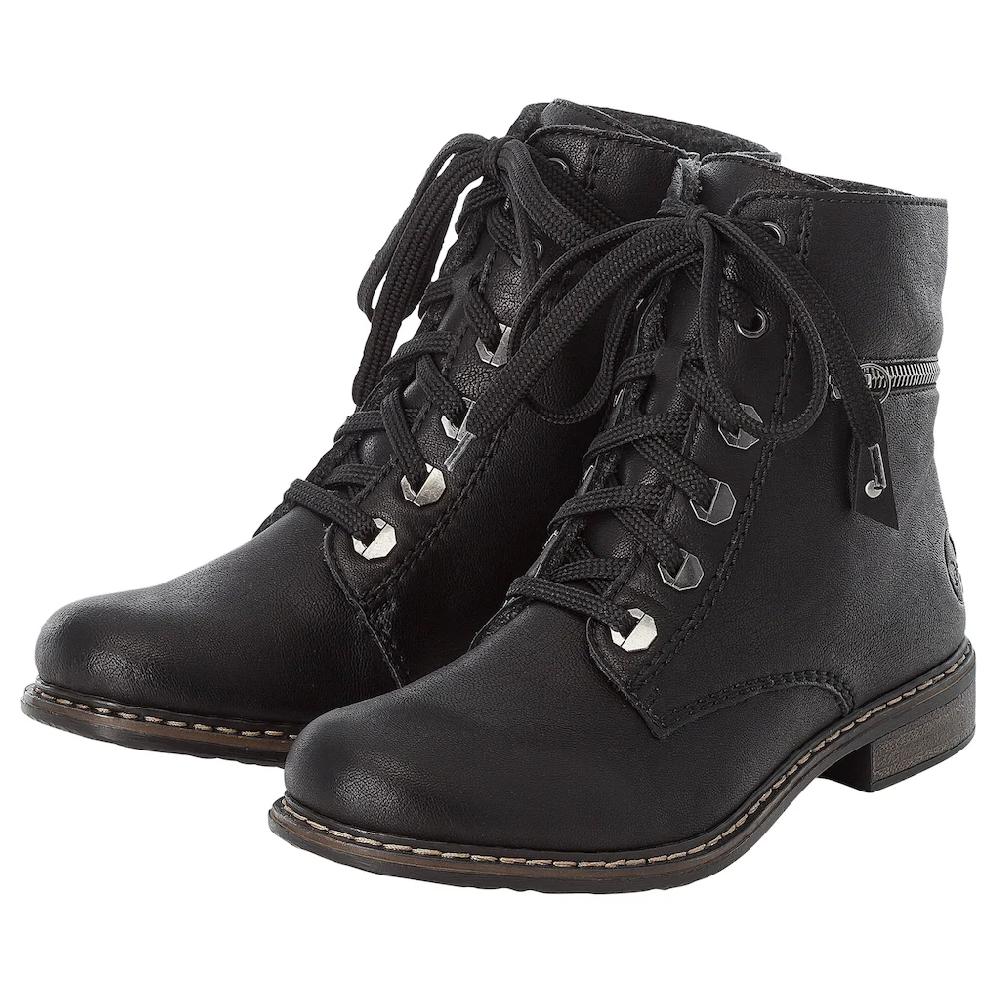 Rieker Schnürboots Schnürstiefelette Blockabsatz Mit Zierreißverschluss Außen Bestellen