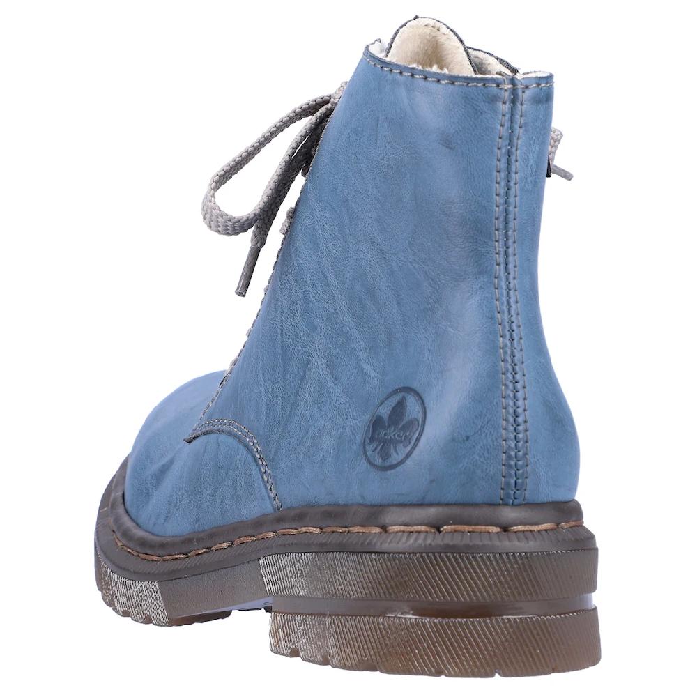 Rieker Schnürboots Schnürstiefelette Blockabsatz Mit Logoprägung ▷ Für