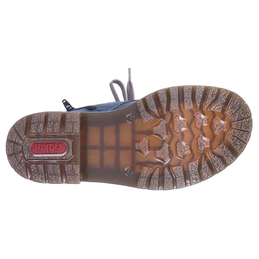 Rieker Schnürboots Schnürstiefelette Blockabsatz Mit Logoprägung ▷ Für
