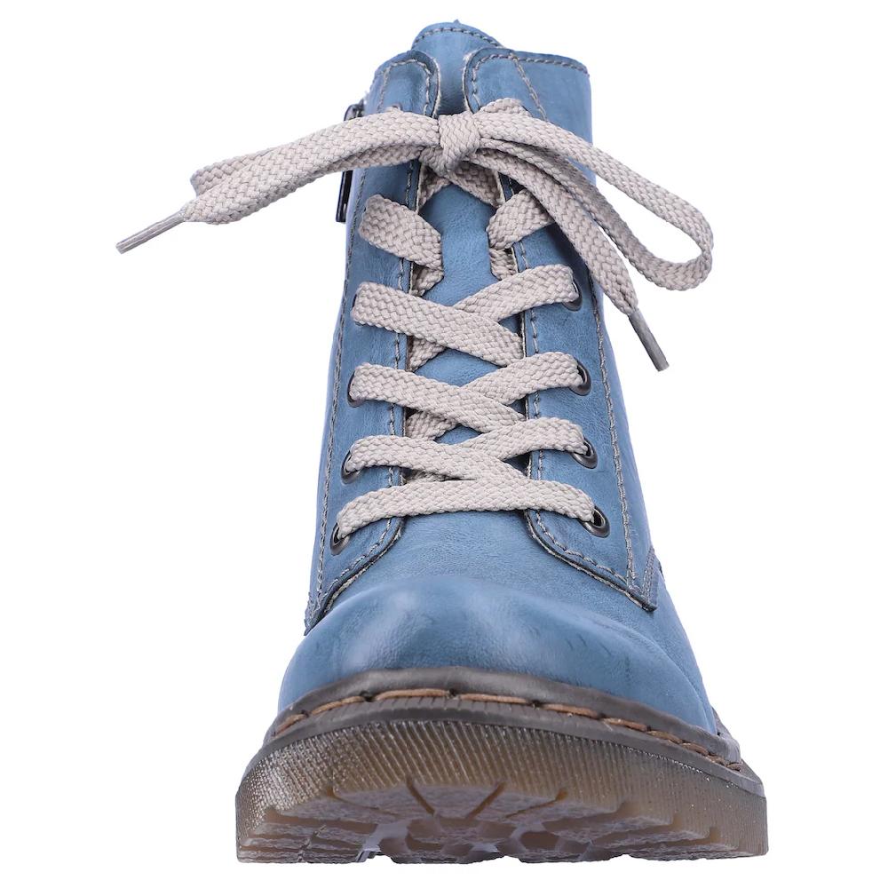 Rieker Schnürboots Schnürstiefelette Blockabsatz Mit Logoprägung ▷ Für