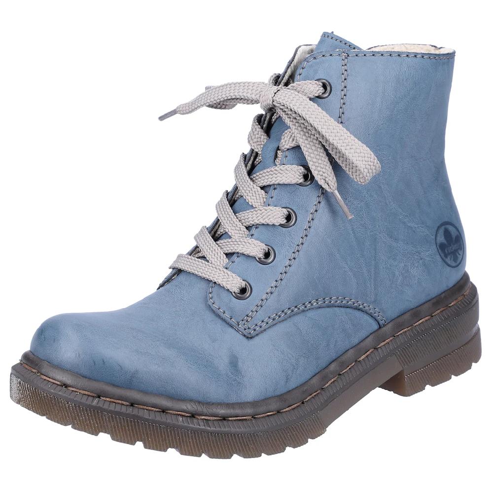 Rieker Schnürboots Schnürstiefelette Blockabsatz mit Logoprägung ▷ für